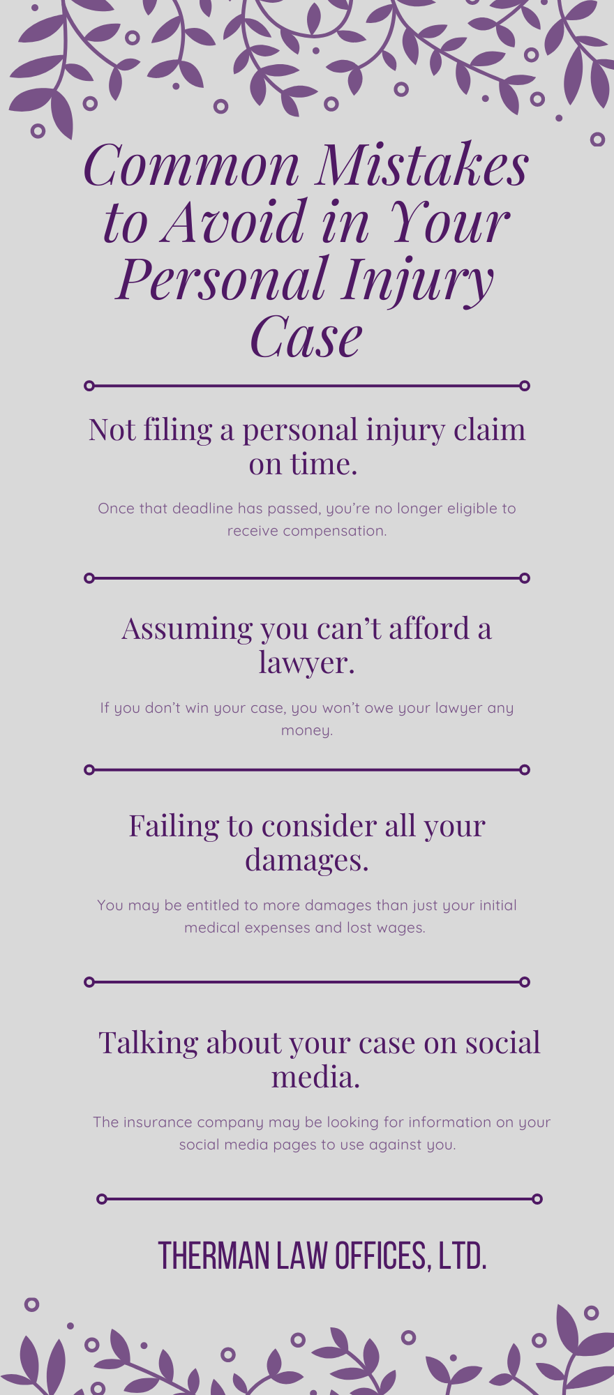 Common Mistakes to Avoid in Your Personal Injury Case Infographic