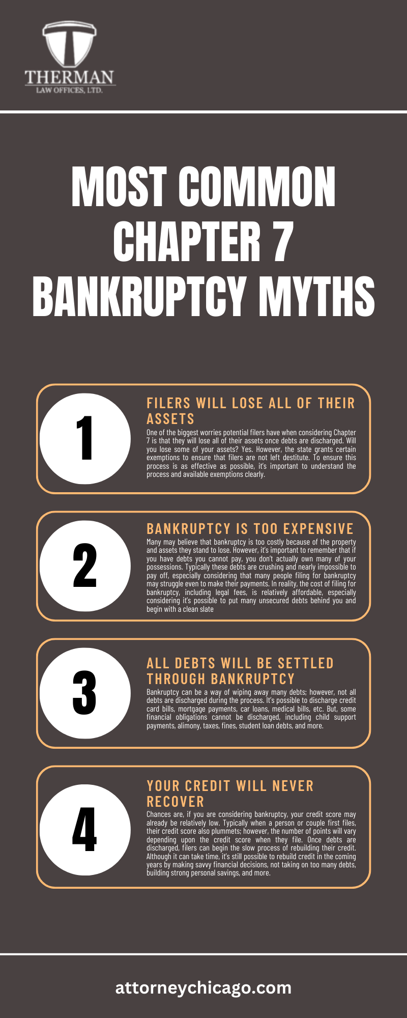 Most Common Chapter 7 Bankruptcy Myths Infographic