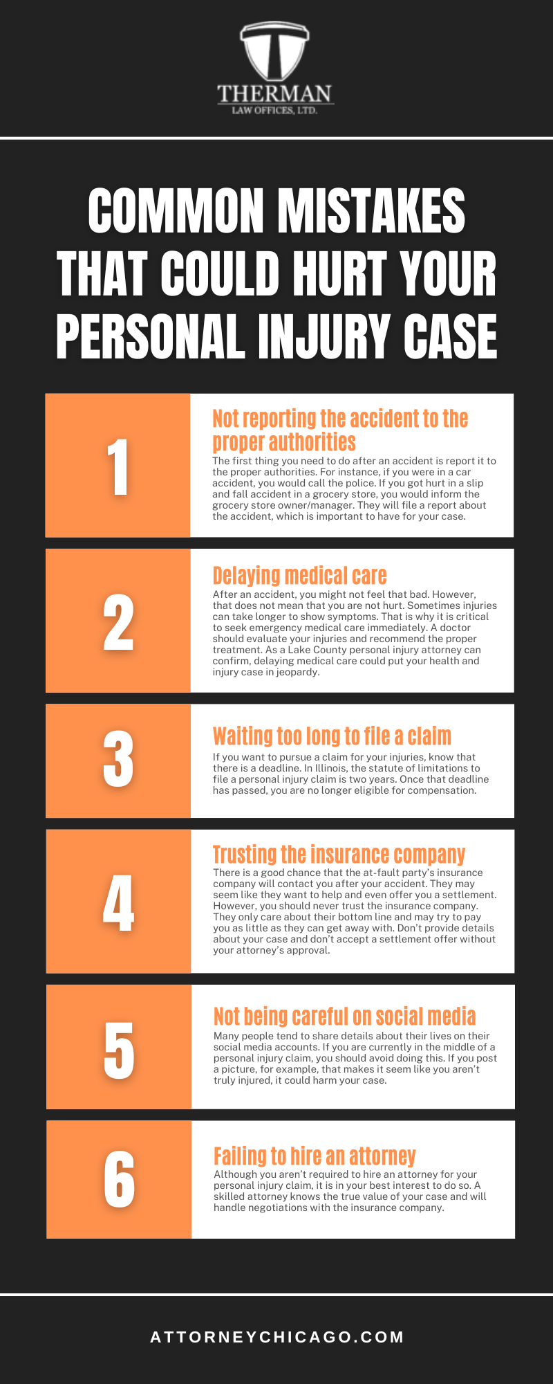 Common Mistakes That Could Hurt Your Personal Injury Case Infographic